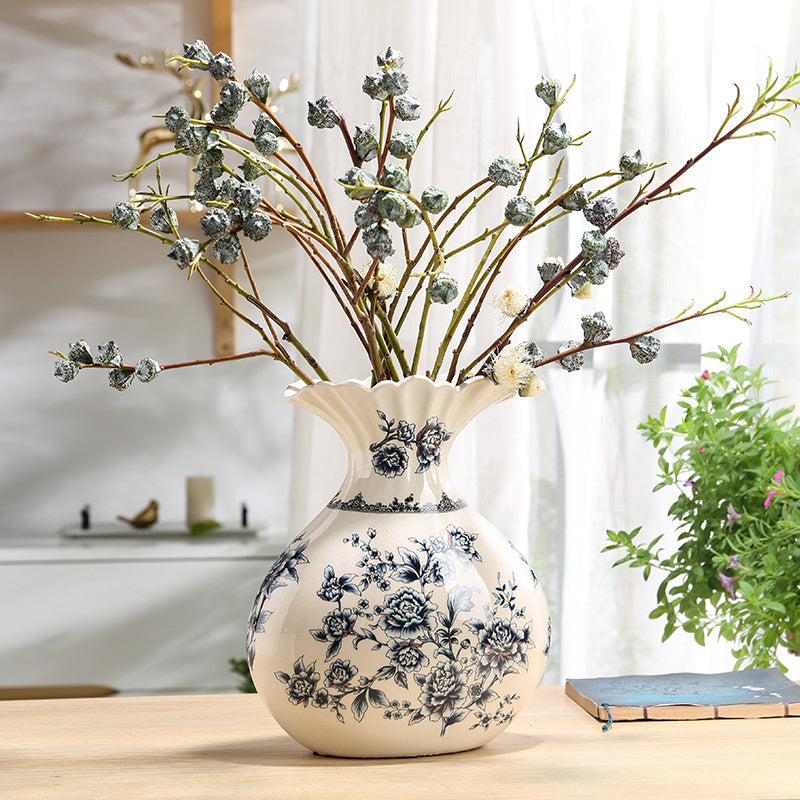 Jingdezhen Blue and White Porcelain Vase - Hand-Painted Chinese Ceramic Decor