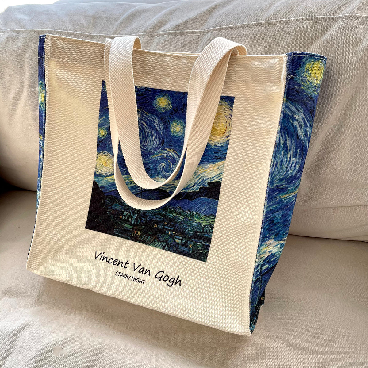 Van Gogh Starry Night Canvas Tote Bag - Women's Shoulder Handbag