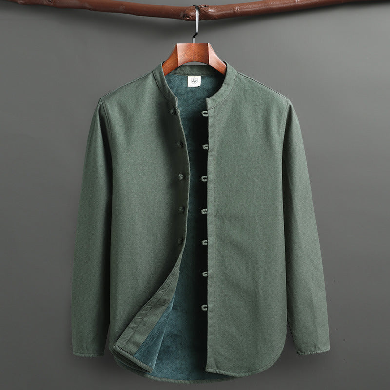Tang Suit Set - Traditional Chinese Stand Collar Cotton Linen Coat