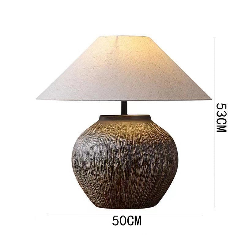 Large Ceramic Table Lamp - Modern Chinese Retro Style Decorative Light