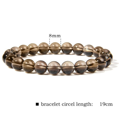 8mm Natural Stone Beads Bracelet Men's White Turquoise Stretch