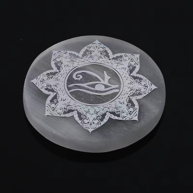 Handmade Plaster Coaster - Carved Gypsum Drink Coaster 6cm