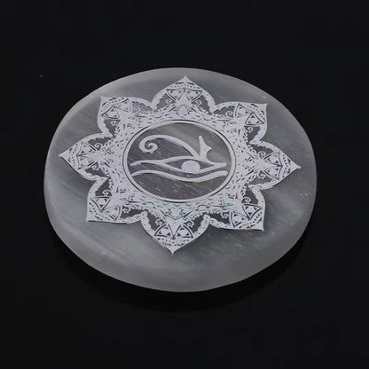 Handmade Plaster Coaster - Carved Gypsum Drink Coaster 6cm