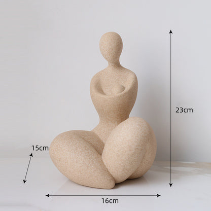 Nordic Abstract Character Sculpture - Minimalist Art Resin Figurine Decor