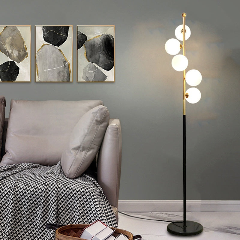 American Style Iron Floor Lamp - Multi-Head LED Tri-Color Standing Light