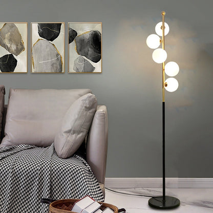 American Style Iron Floor Lamp - Multi-Head LED Tri-Color Standing Light