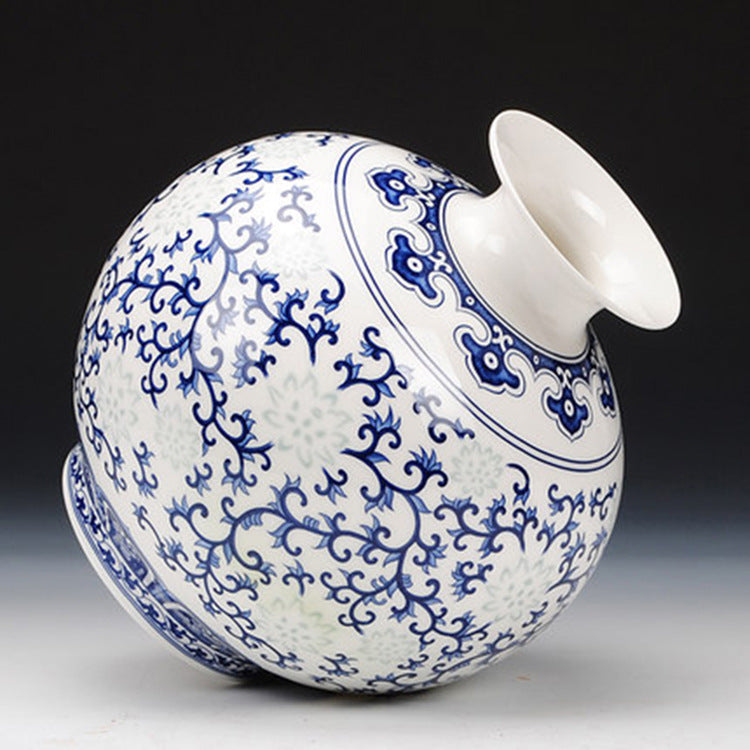 Blue and White Porcelain Vase - Chinese Ceramic Flower Vase for Home Decor