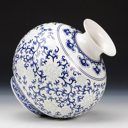 Blue and White Porcelain Vase - Chinese Ceramic Flower Vase for Home Decor