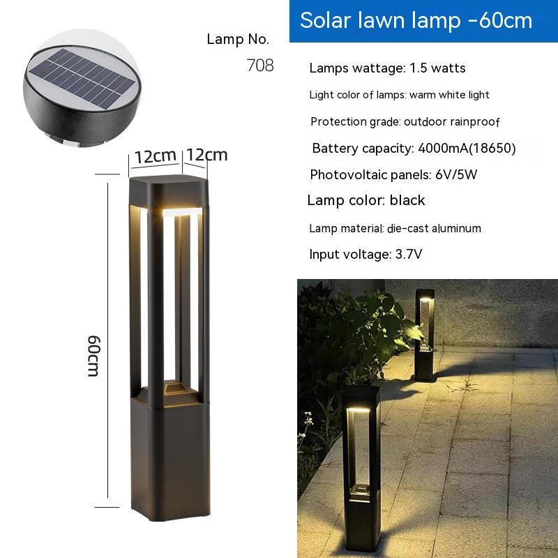 Solar LED Lawn Lamp - Waterproof Outdoor Garden Path Light