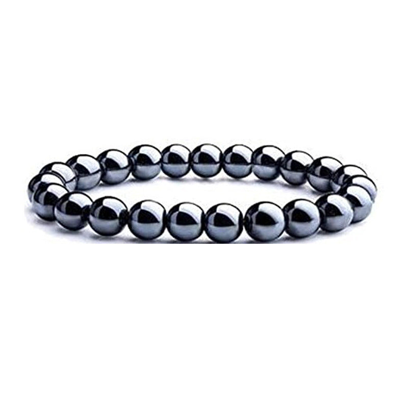 Natural Gemstone Beaded Bracelet - Tiger Eye Volcanic Rock Agate 8mm