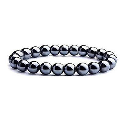 Natural Gemstone Beaded Bracelet - Tiger Eye Volcanic Rock Agate 8mm