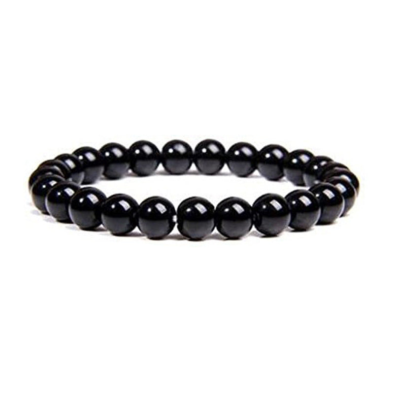 Natural Gemstone Beaded Bracelet - Tiger Eye Volcanic Rock Agate 8mm