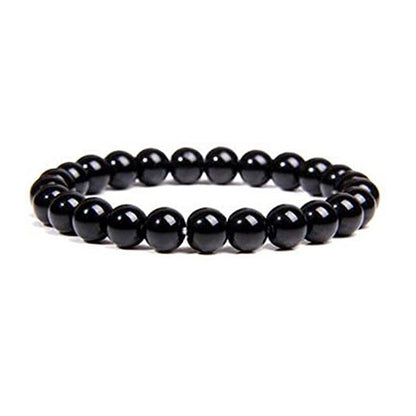 Natural Gemstone Beaded Bracelet - Tiger Eye Volcanic Rock Agate 8mm