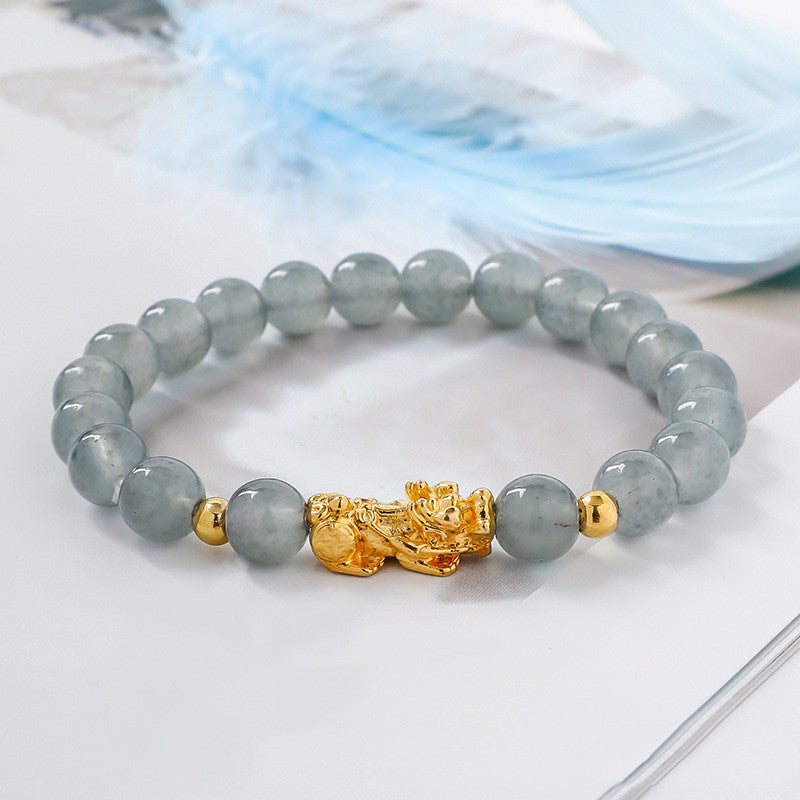 Pixiu Glass Bead Bracelet - Colorful Lucky Charm Feng Shui Jewelry