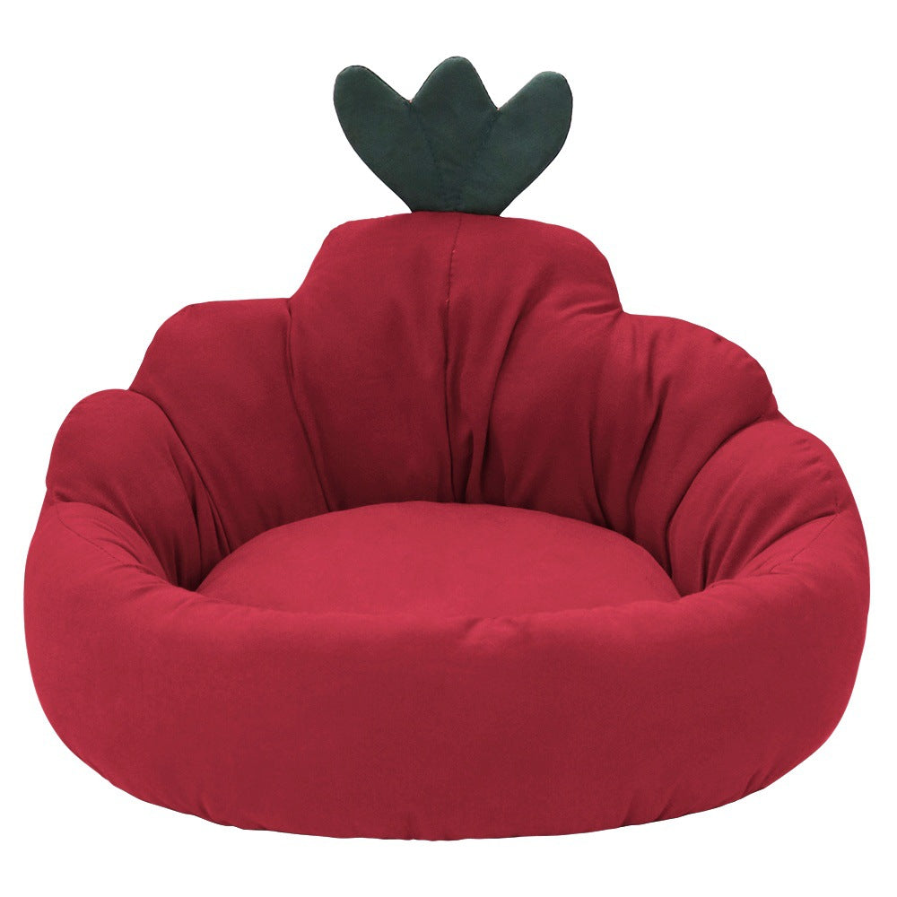 Carrot-Shaped Pet Bed - Warm Winter Dog & Cat House for Small to Medium Pets