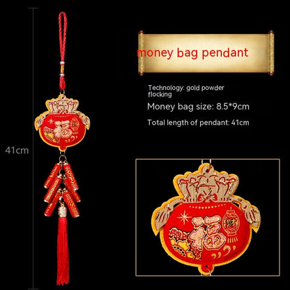 Dragon Year Flocking Three-dimensional Pendant