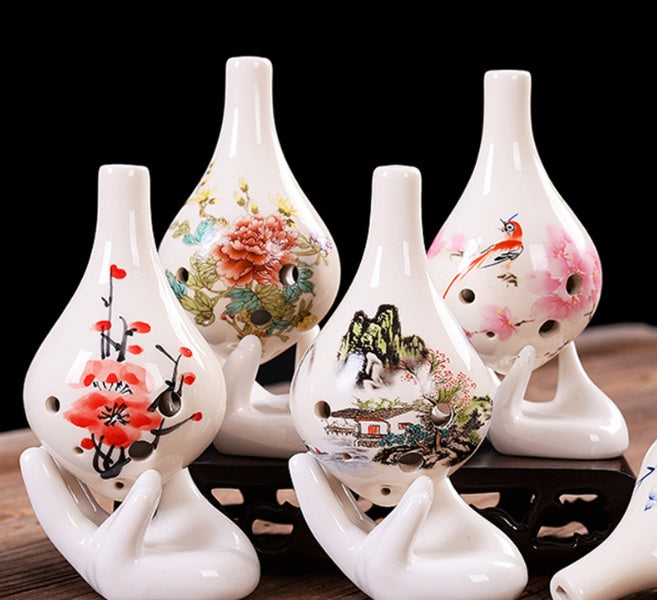 Porcelain Ocarina Flute - 6-Hole AC Alto Tuning Ceramic Wind Instrument