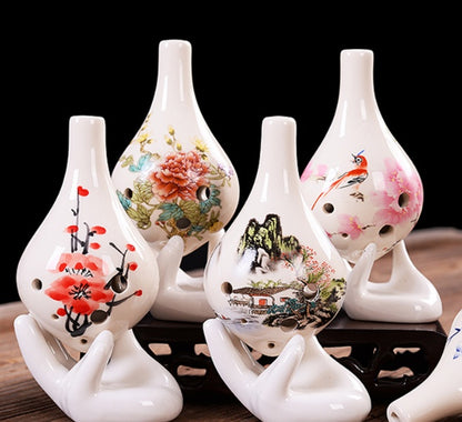 Porcelain Ocarina Flute - 6-Hole AC Alto Tuning Ceramic Wind Instrument