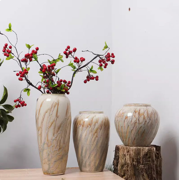 Flower Arrangement Hallway Cream Style Ceramic Flowerpot