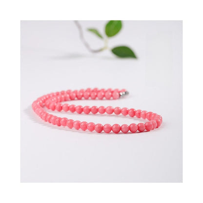 6mm Pink Crystal Rhodochrosite Necklace - Peach Blossom Stone Jewelry