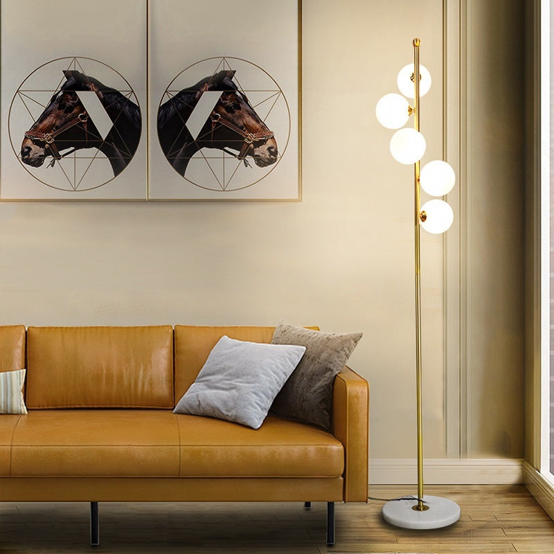 American Style Iron Floor Lamp - Multi-Head LED Tri-Color Standing Light
