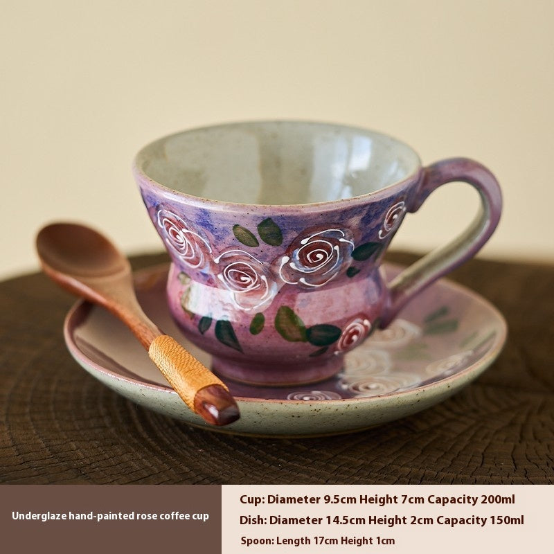 Hand-painted Rose Chinese Underglaze Porcelain Vase