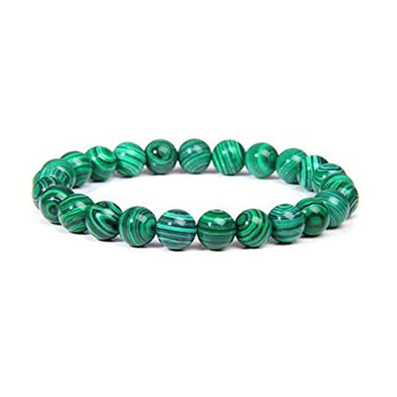 Natural Gemstone Beaded Bracelet - Tiger Eye Volcanic Rock Agate 8mm