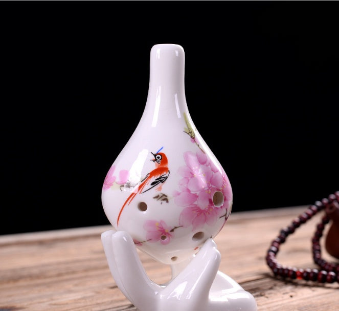 Porcelain Ocarina Flute - 6-Hole AC Alto Tuning Ceramic Wind Instrument