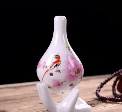 Porcelain Ocarina Flute - 6-Hole AC Alto Tuning Ceramic Wind Instrument