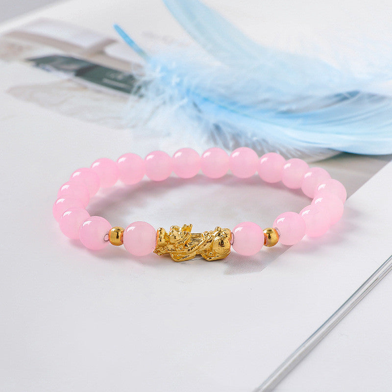 Pixiu Glass Bead Bracelet - Colorful Lucky Charm Feng Shui Jewelry