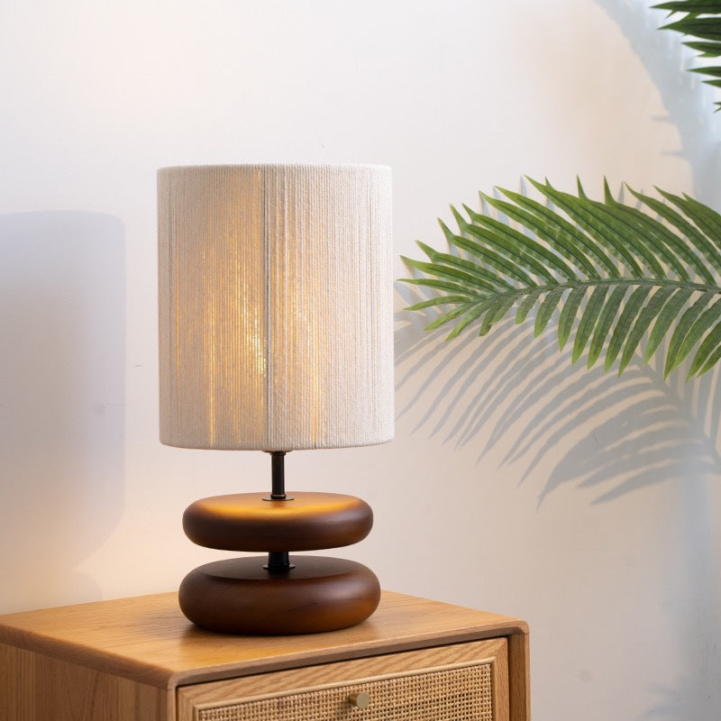 Japanese Solid Wood Table Lamp - Warm Bedside Ambient Light