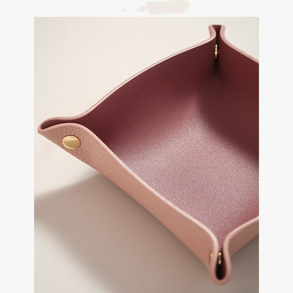 Woven Leather Catchall Tray - Nordic Style Jewelry & Key Organizer