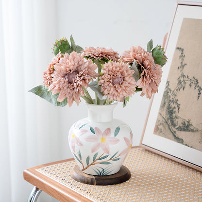 Hand-Painted Sunflower Ceramic Vase - Simple Table Vase for Home Decor