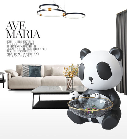 Panda Resin Decorative Tray - Modern Entryway Organizer