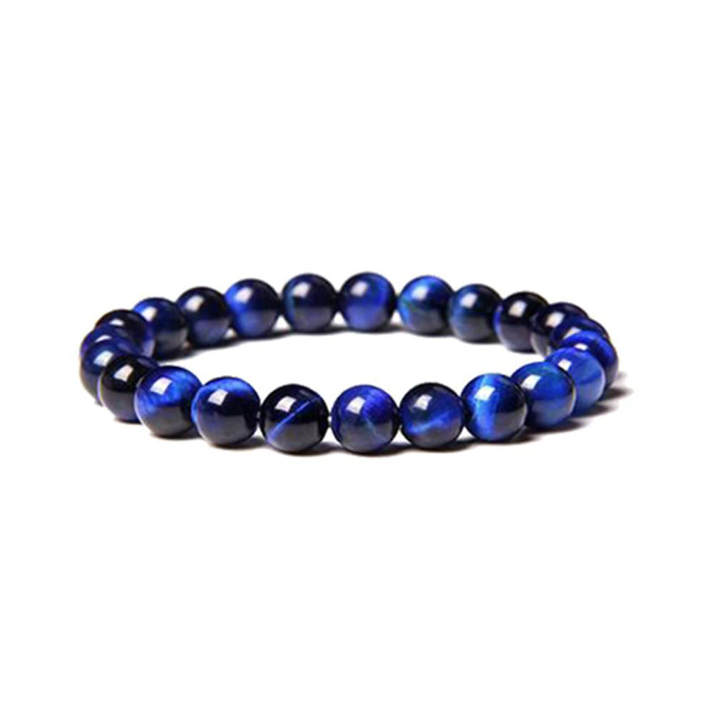 8mm Natural Gemstone Bracelet - Tiger Eye Stone & White Turquoise