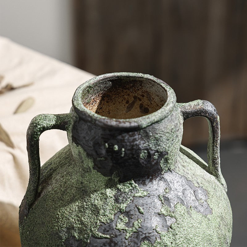 Handcrafted Stoneware Vase For Dried Flowers And Decorative Arrangements