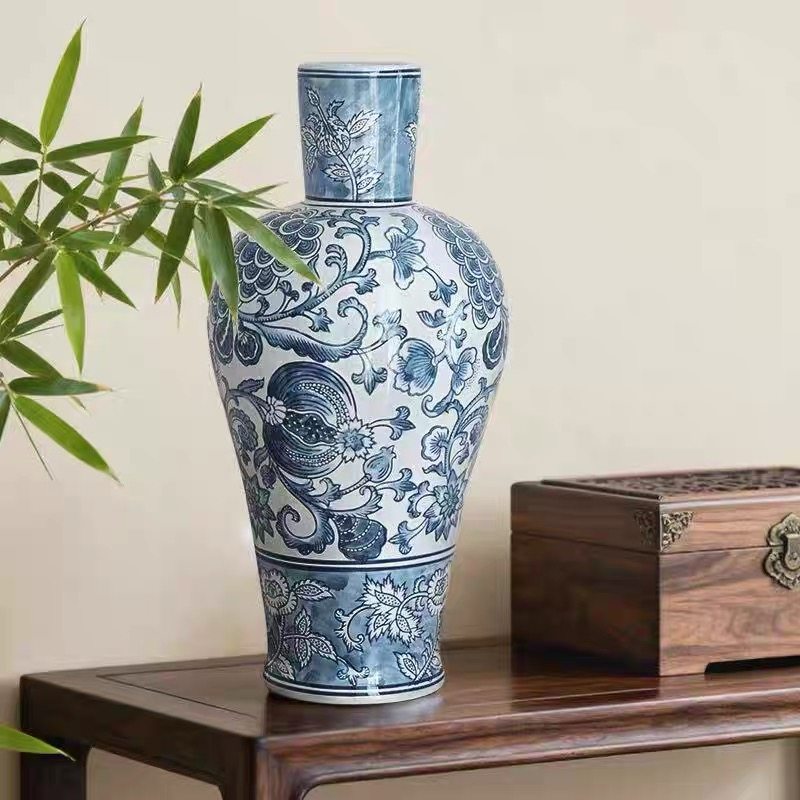 Handmade Wabi-Sabi Ceramic Vase - Artisan Glazed Chinese Pottery