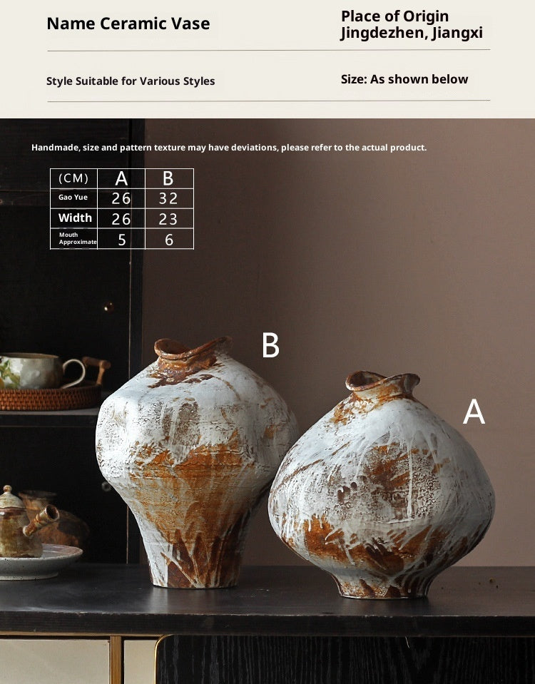 Retro Flow Glaze Special-shaped Silent Style Pottery Pot Creative Ornaments