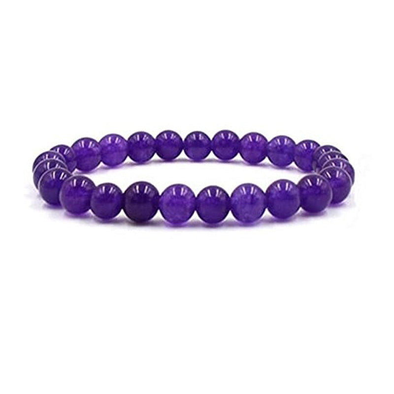 Natural Gemstone Beaded Bracelet - Tiger Eye Volcanic Rock Agate 8mm