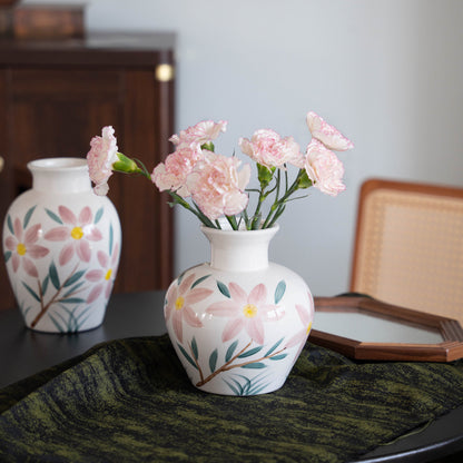 Hand-Painted Sunflower Ceramic Vase - Simple Table Vase for Home Decor