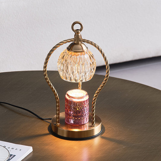 Wax Melt Warmer Lamp - Dimmable Timer Table Light with Bronze Finish