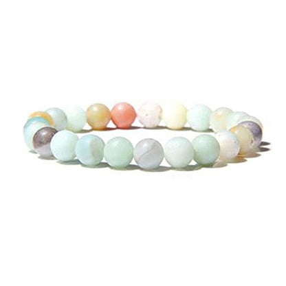 Natural Gemstone Beaded Bracelet - Tiger Eye Volcanic Rock Agate 8mm