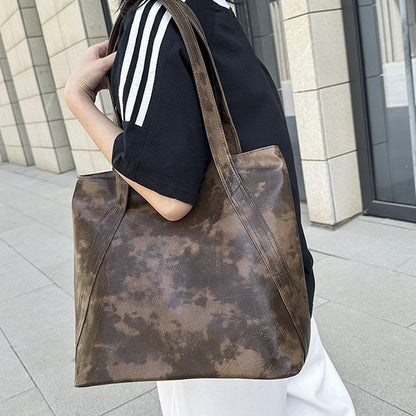 Large Capacity PU Leather Tote Bag - Soft Shoulder Bag for Women