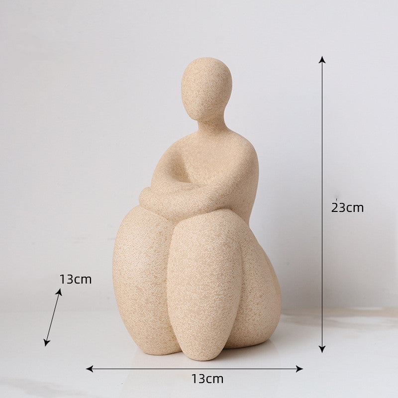 Nordic Abstract Character Sculpture - Minimalist Art Resin Figurine Decor