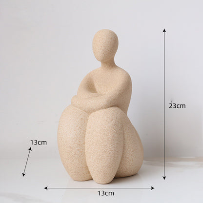 Nordic Abstract Character Sculpture - Minimalist Art Resin Figurine Decor