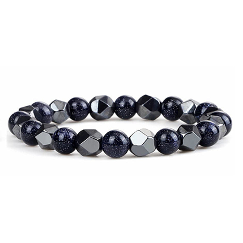 Hematite Tiger Eye Bracelet - Natural Stone Woven Beaded Jewelry