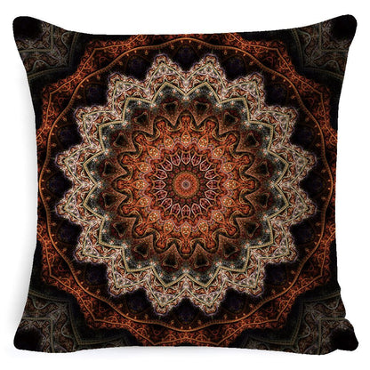Bohemian Mandala Pillow Cover - Decorative Linen Cushion Cover 45x45cm