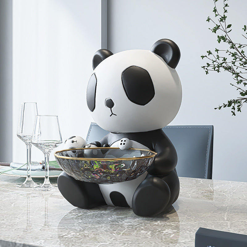 Panda Resin Decorative Tray - Modern Entryway Organizer