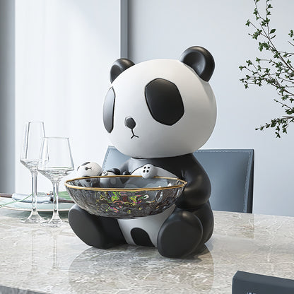 Panda Resin Decorative Tray - Modern Entryway Organizer