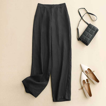 Women's High-end Cotton And Linen Wide-leg Pants